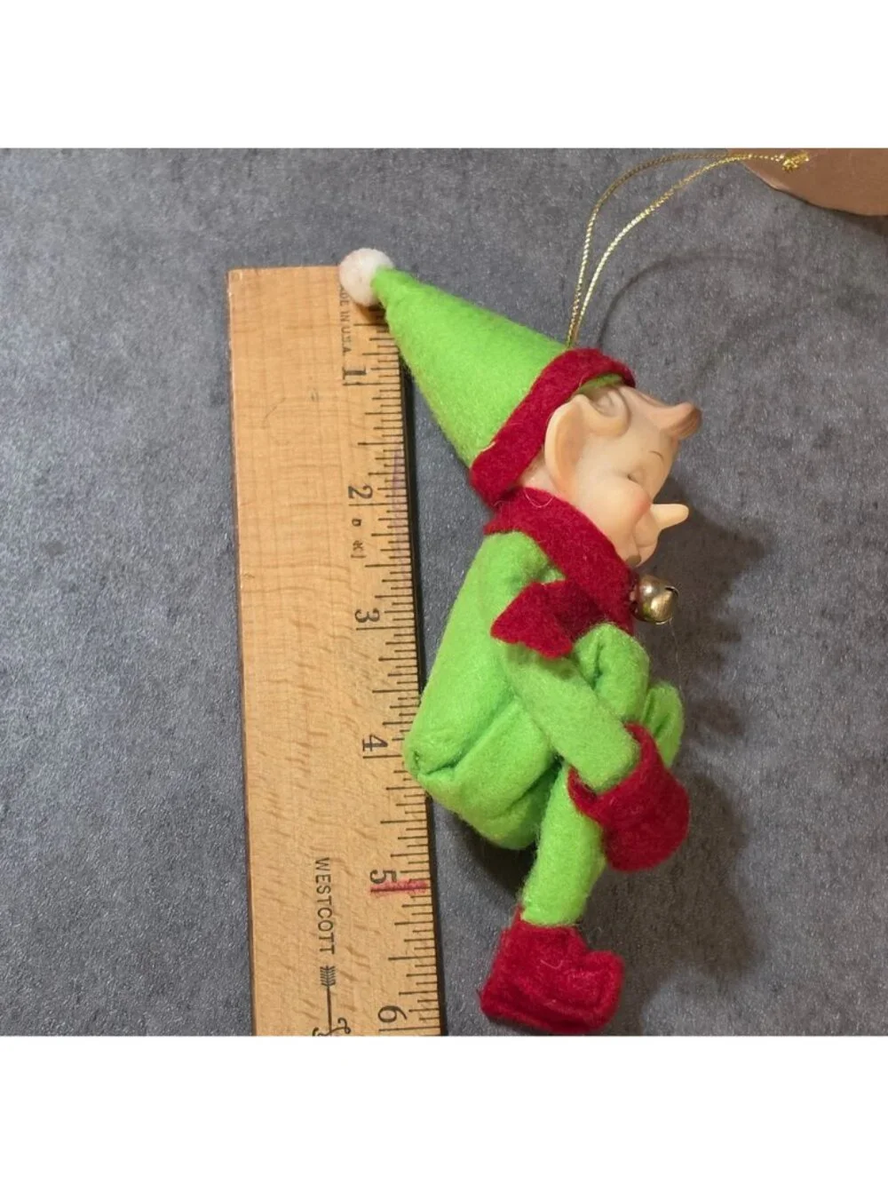 Annalee Christmas Pixie Elf Knee Hugger Ornament Vermont Country Store Green 6